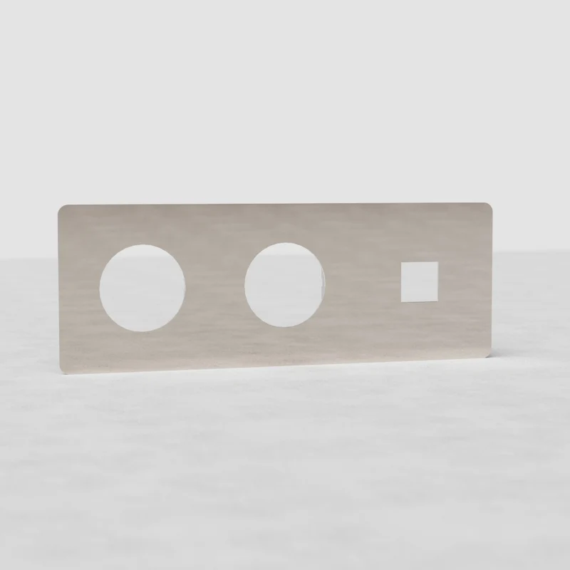 Kew Triple 1x Keystone & 2x Socket Plate - Polished Nickel