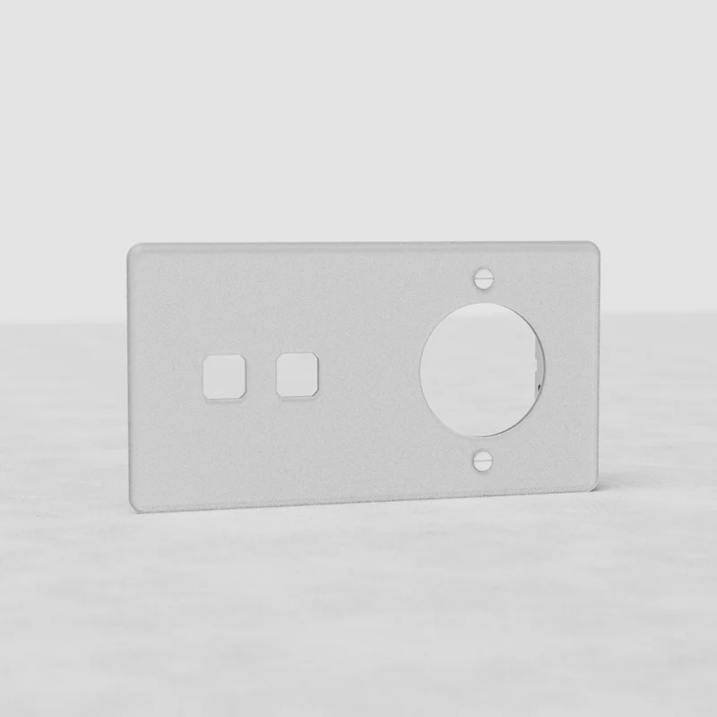 Kew Double 2x Switch & 1x Socket Plate - Clear | White