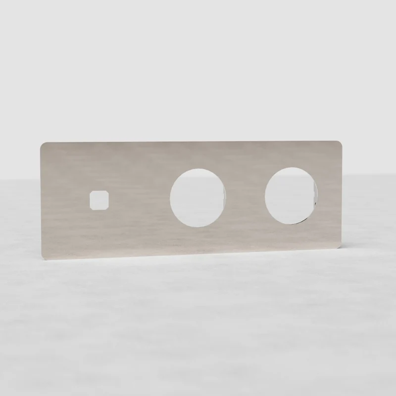Kew Triple 1x Switch & 2x Socket Plate - Polished Nickel