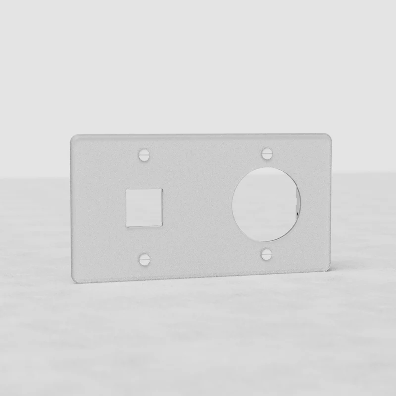 Kew Double 1x Keystone & 1x Socket Plate - Clear | White