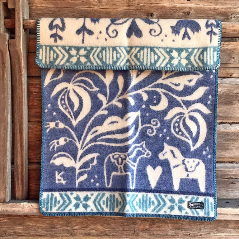 Dalarna blå barnfilt