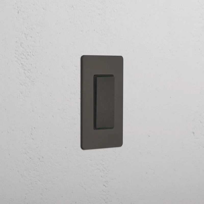 Grove 1G Center Retractive Rocker Switch - Bronze Black