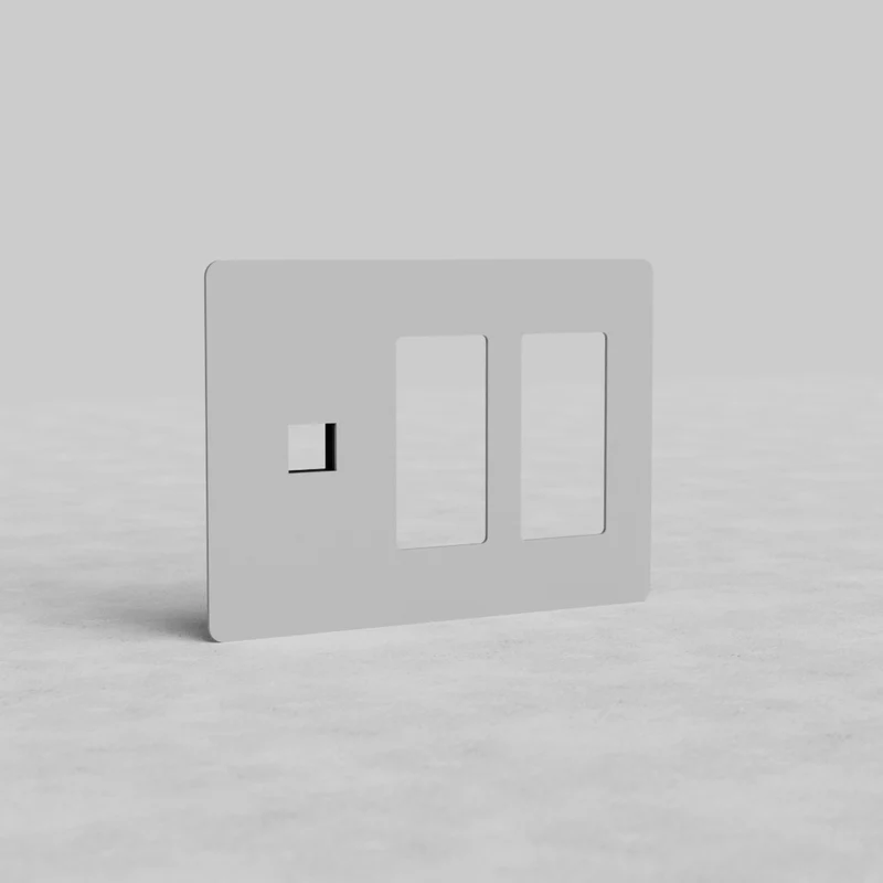 Kew 3G 2x Outlet & Keystone Plate - Paintable