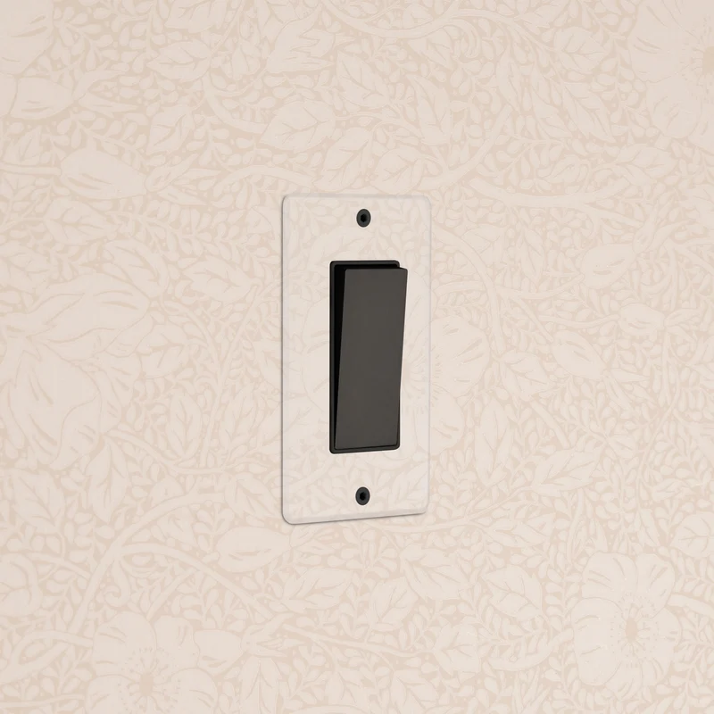 Kew 1G Retractive Rocker Switch - Clear Bronze Black
