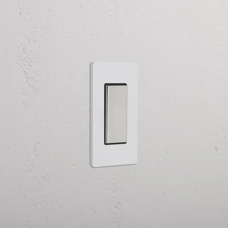 Grove 1G Center Retractive Rocker Switch – Paintable Polished Nickel | Black