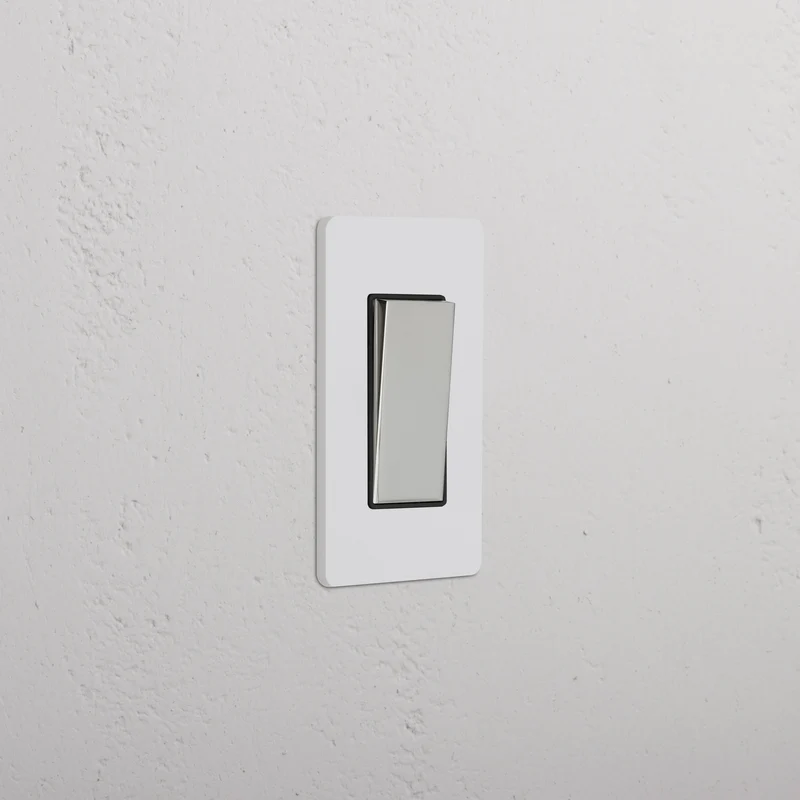 Grove 1G Retractive Rocker Switch – Paintable Polished Nickel | Black