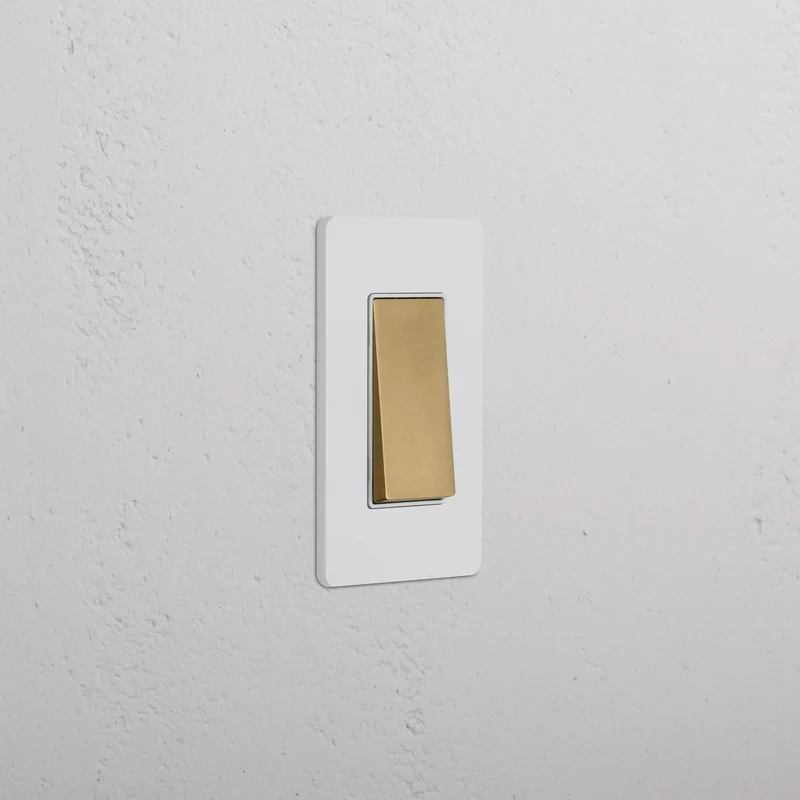 Grove 1G Rocker Switch – Paintable Antique Brass | White