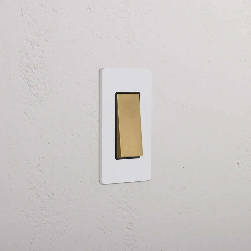 Grove 1G Double Pole Rocker Switch – Paintable Antique Brass | Black