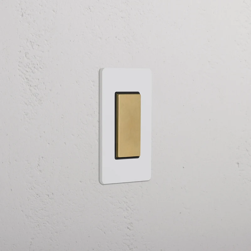 Grove 1G Center Retractive Rocker Switch – Paintable Antique Brass | Black