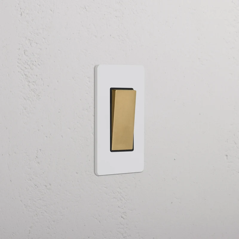 Grove 1G Retractive Rocker Switch – Paintable Antique Brass | Black