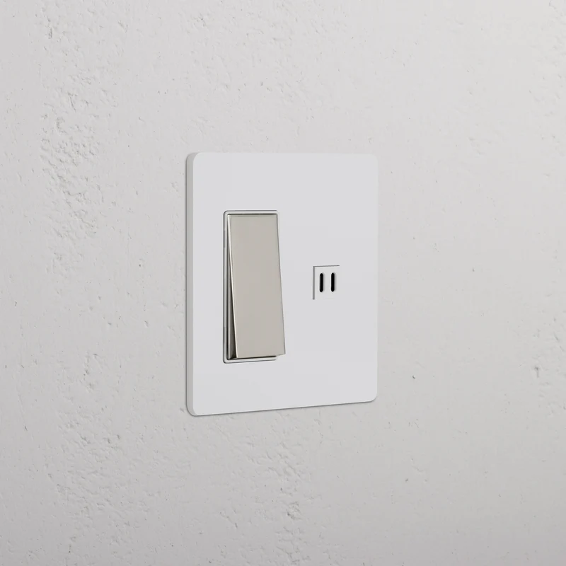 Grove 2G Rocker Switch & Fast Charge USB – Paintable Polished Nickel | White