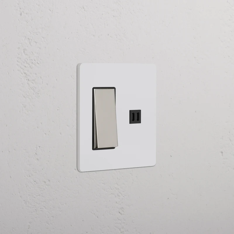 Grove 2G Rocker Switch & Fast Charge USB – Paintable Polished Nickel | Black