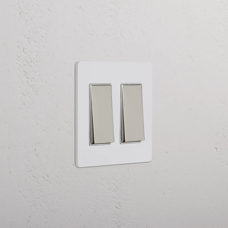 Grove 2G Rocker Switch – Paintable Polished Nickel | White