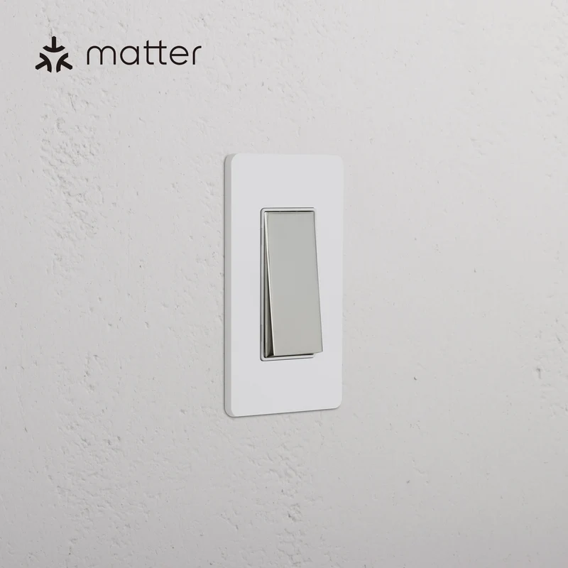 Grove 1G Smart Rocker Switch – Paintable Polished Nickel | White