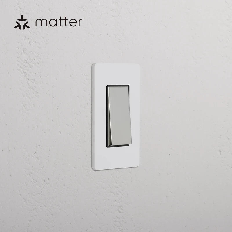 Grove 1G Smart Rocker Switch – Paintable Polished Nickel | Black