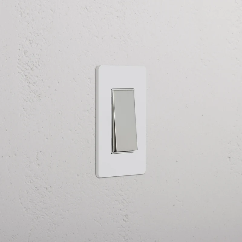 Grove 1G Four Way Rocker Switch – Paintable Polished Nickel | White