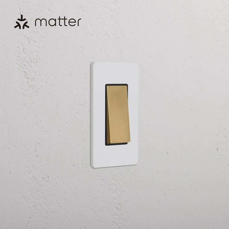 Grove 1G Smart Rocker Switch – Paintable Antique Brass | Black