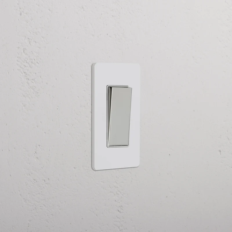 Grove 1G Retractive Rocker Switch – Paintable Polished Nickel | White