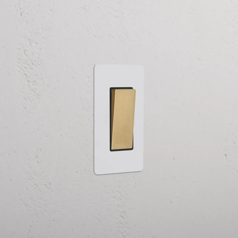 Kew 1G Retractive Rocker Switch - Paintable Antique Brass Black