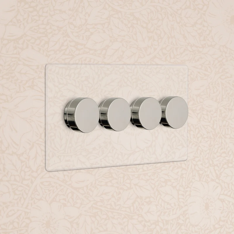 Kew 4G Dimmer Switch - Clear Polished Nickel