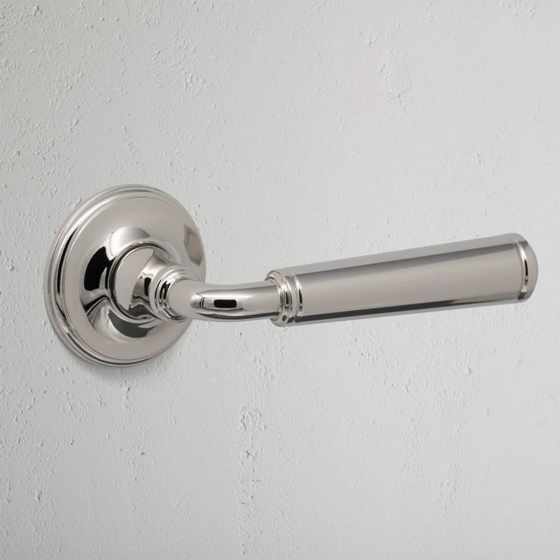 Digby Sprung Door Handle - Polished Nickel