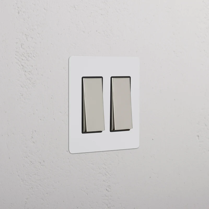 Kew 2G Rocker Switch - Paintable Polished Nickel Black