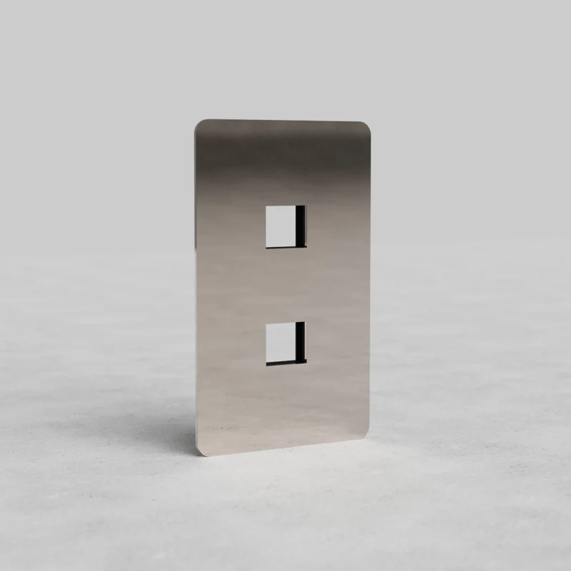 Kew 1G 2x Keystone Plate - Polished Nickel