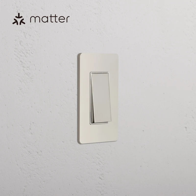 Grove 1G Smart Retractive Rocker Switch - Polished Nickel White