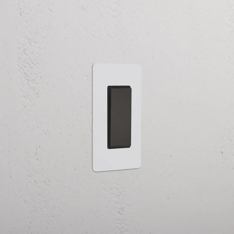Kew 1G Center Retractive Rocker Switch - Paintable Bronze Black