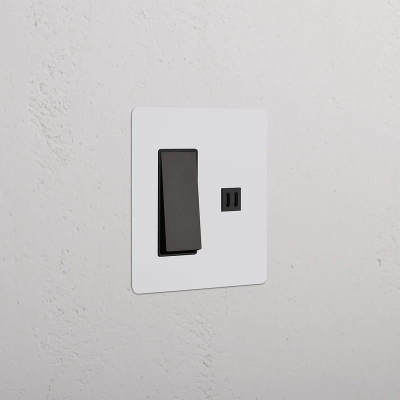 Kew 2G Rocker Switch & Fast Charge USB - Paintable Bronze Black