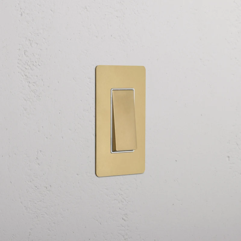 Kew 1G Four Way Rocker Switch - Antique Brass White