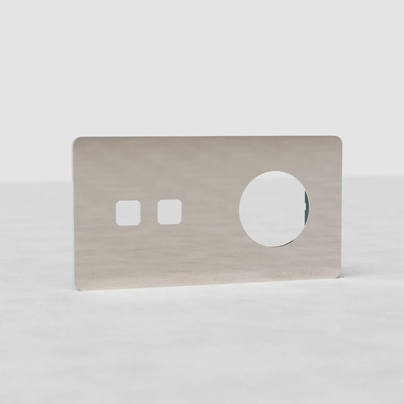 Grove Double 2x Switch & Socket Plate - Polished Nickel