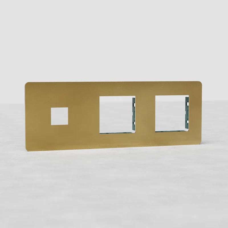 Grove Triple 2x 45mm & Keystone Module Plate - Antique Brass