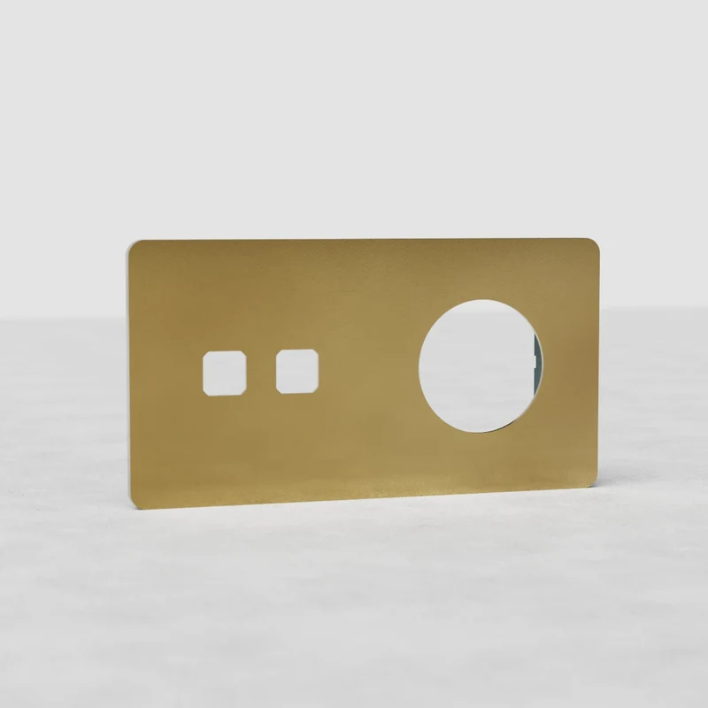 Grove Double 2x Switch & Socket Plate - Antique Brass