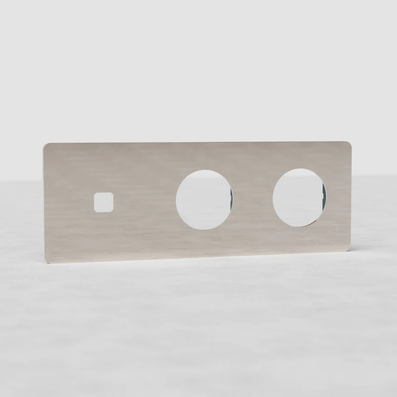 Grove Triple Switch & 2x Socket Plate - Polished Nickel