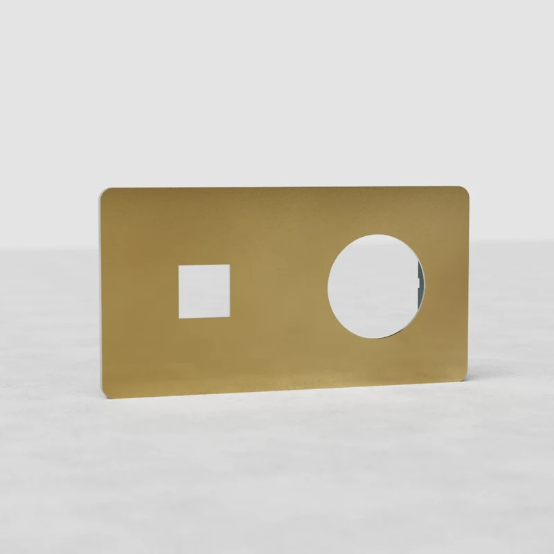 Grove Double Keystone & Socket Plate - Antique Brass