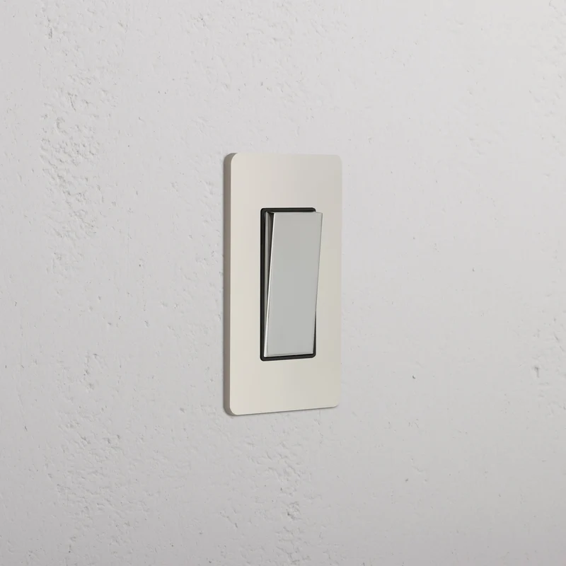 Grove 1G Retractive Rocker Switch - Polished Nickel Black