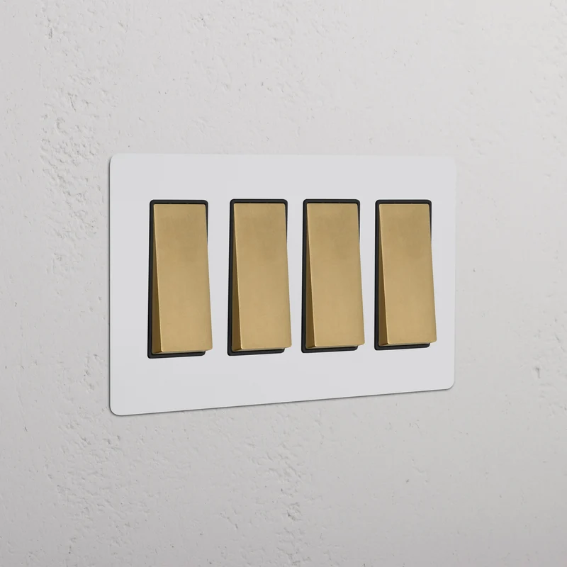 Kew 4G Rocker Switch - Paintable Antique Brass Black