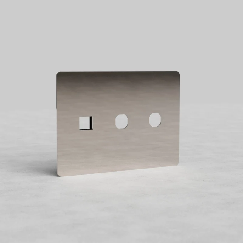 Kew 3G 2x Switch & Keystone Plate - Polished Nickel