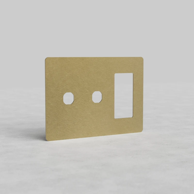 Kew 3G 2x Switch & Outlet Plate - Antique Brass