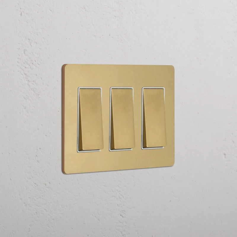 Grove 3G Rocker Switch - Antique Brass White