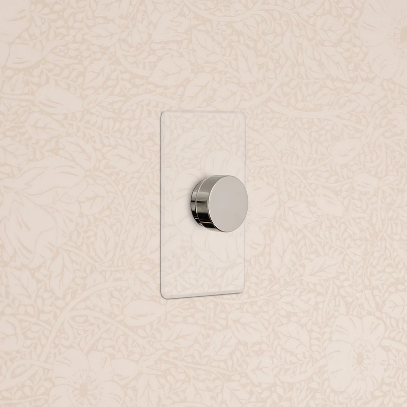 Kew 1G Dimmer Switch - Clear Polished Nickel