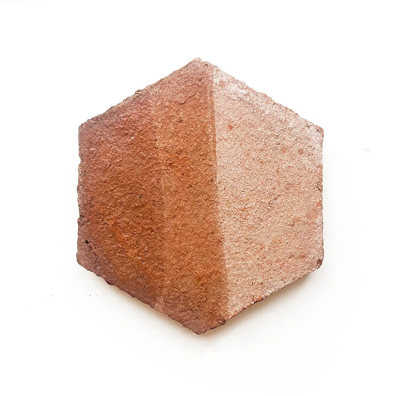 Provplatta Terrakottagolv hexagon röd