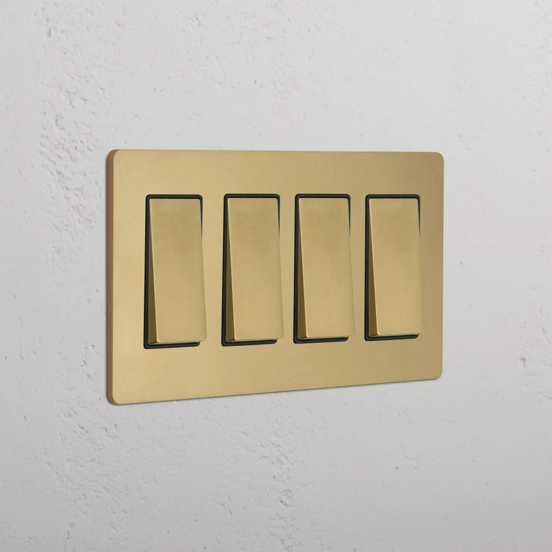 Grove 4G Rocker Switch - Antique Brass Black