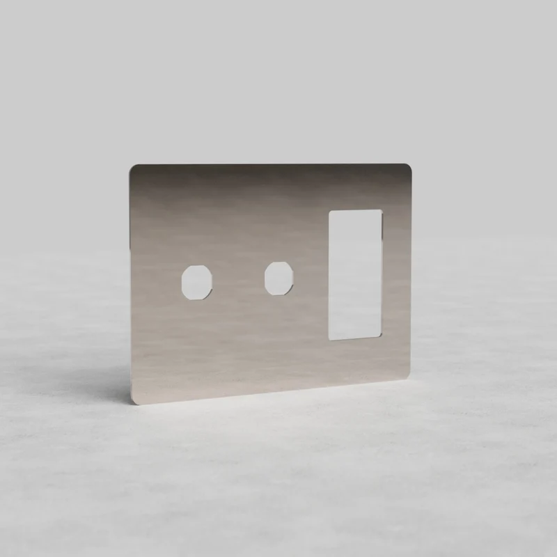 Kew 3G 2x Switch & Outlet Plate - Polished Nickel