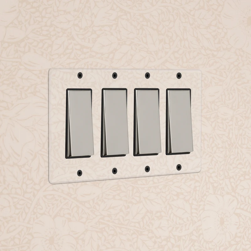 Kew 4G Rocker Switch - Clear Polished Nickel Black