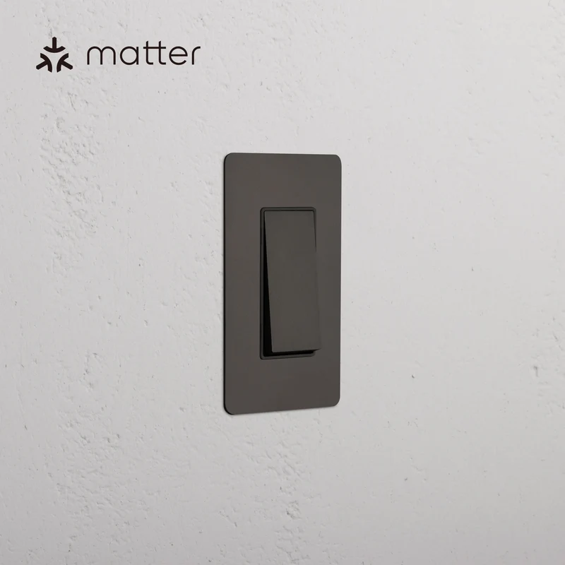Kew 1G Smart Retractive Rocker Switch - Bronze Black