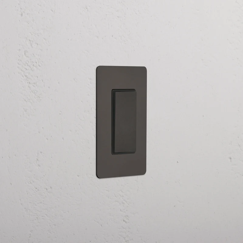 Kew 1G Center Retractive Rocker Switch - Bronze Black