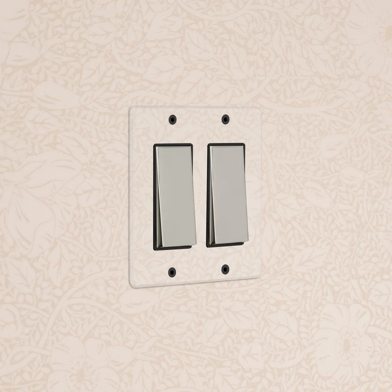 Kew 2G Rocker Switch - Clear Polished Nickel Black