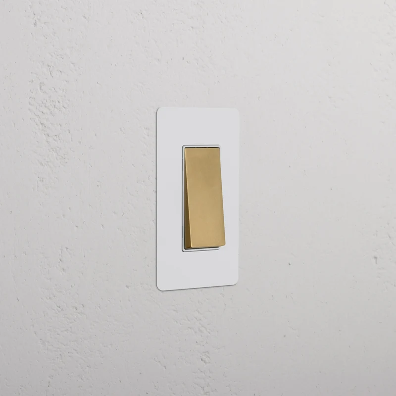 Kew 1G Four Way Rocker Switch - Paintable Antique Brass White